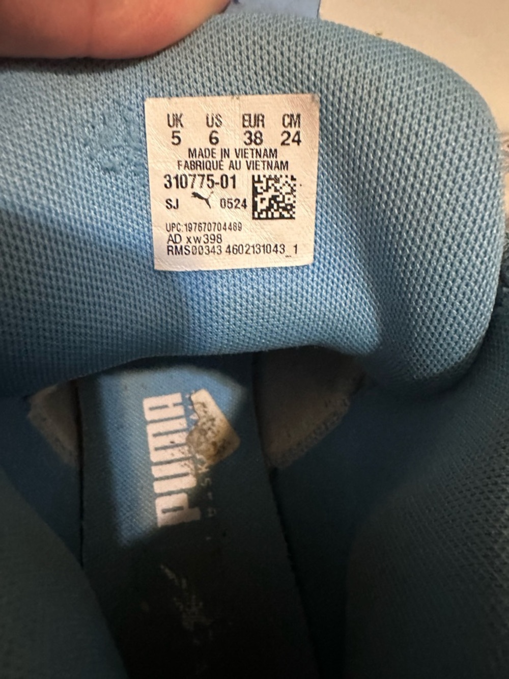 Puma Kids Light Blue and White Graphic Lace-Up Sneakers - Picture 5 of 5